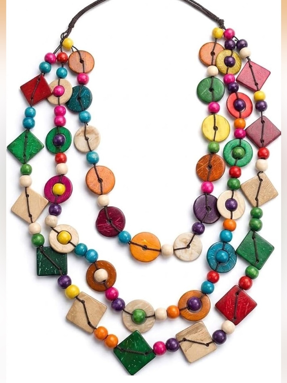 Anthropologie Bright Multicolor Beaded Multi-Strand Necklace - Picture 8 of 8